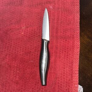 Mse paring knife silver with black accent vintage cutlery